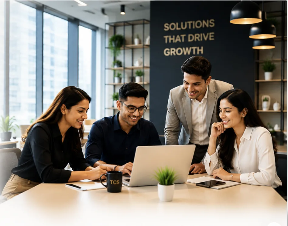 The Custom Solution team collaborating in office